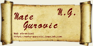 Mate Gurović vizit kartica